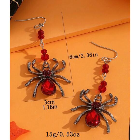 Spooky Halloween Spider Earrings - Picture 1 of 2